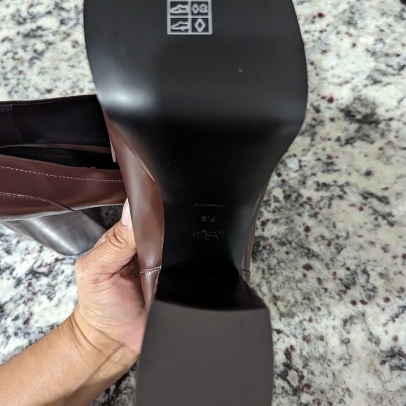 COACH Ilyse Leather Platform Block Heel Loafer Pumps - Picture 6 of 12